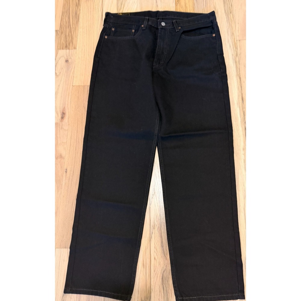 Levis 550 Jeans Mens 36x32 Relaxed Fit Wide Leg Black Denim Red Tab NWOT